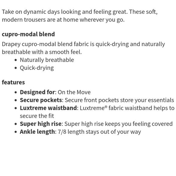 Lululemon Dynamic Days Pant size 6 - Picture 2 of 9